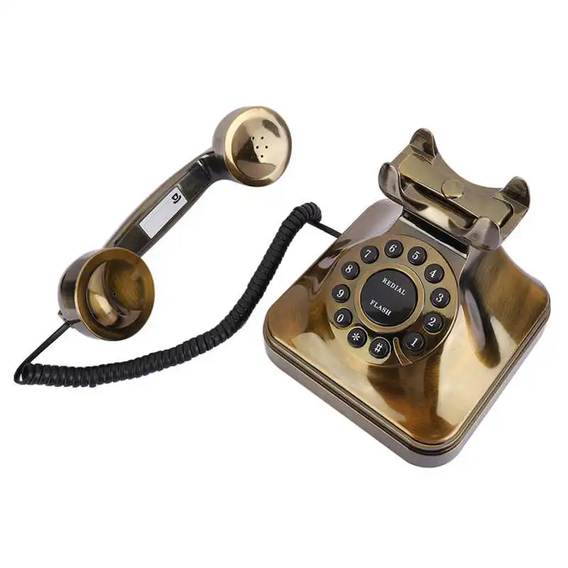 WX-3011-Antique-Bronze-Telephone-Vintage-Landline-Phone-Desktop-Wired-Fixed-Phone-Old-Fashioned-Telephone-for-3