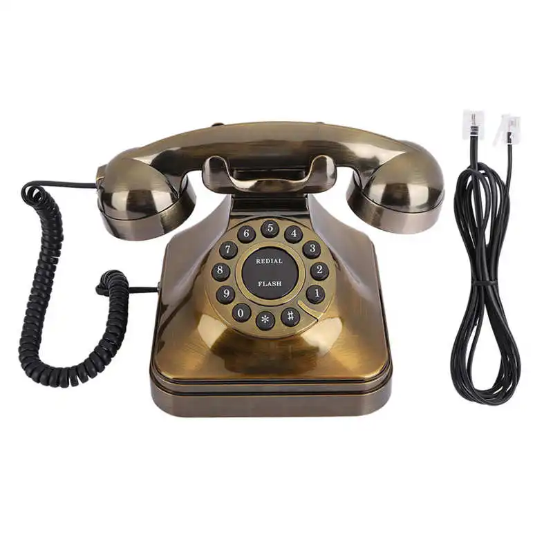 WX-3011-Antique-Bronze-Telephone-Vintage-Landline-Phone-Desktop-Wired-Fixed-Phone-Old-Fashioned-Telephone-for-5