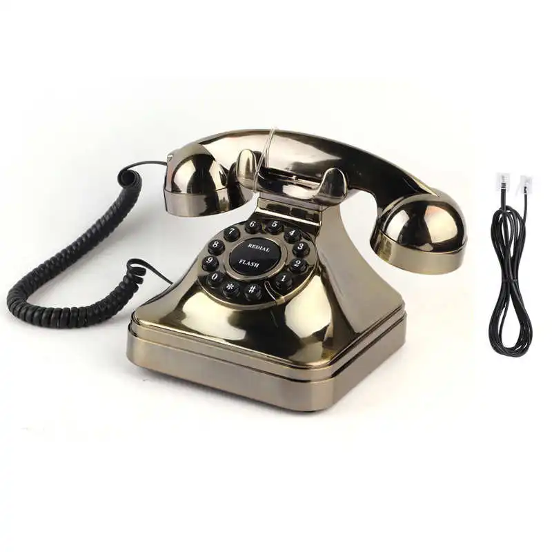 WX-3011-Antique-Bronze-Telephone-Vintage-Landline-Phone-Desktop-Wired-Fixed-Phone-Old-Fashioned-Telephone-for