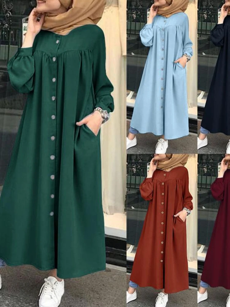 5XL-Muslim-Dress-Women-hijab-Shirt-Long-Sleeve-Maxi-Vestidos-Female-Button-Robe-femme-musulman-High-1