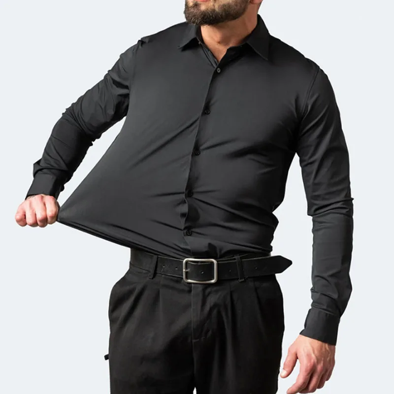 6xl-New-autumn-and-winter-elastic-force-non-iron-men-s-long-sleeved-business-casual-shirt