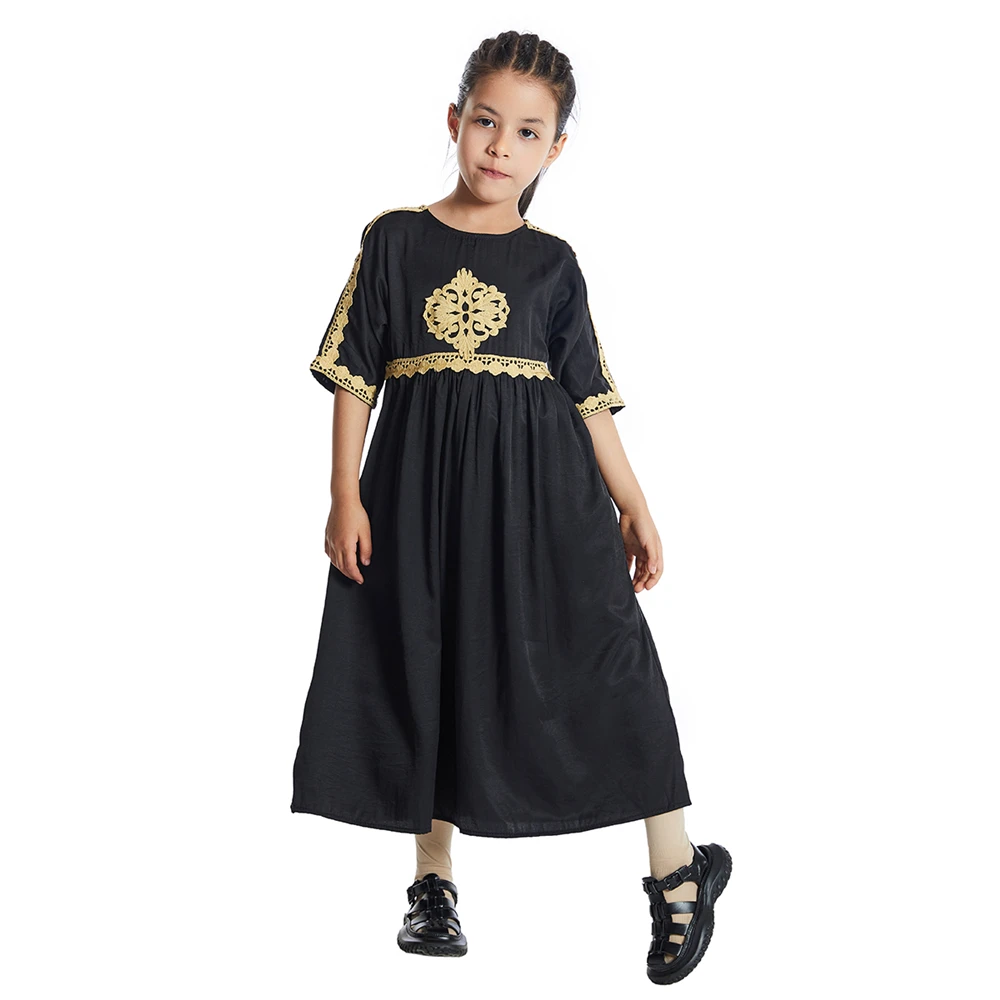 Eid-Muslim-Kids-Girls-Maxi-Dress-Ramadan-Islamic-Children-Clothing-Marocain-Jalabiya-Kaftan-Dubai-Turkey-Abaya-3