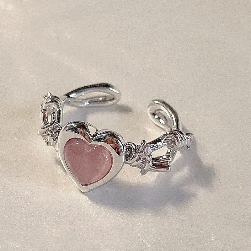 Fashion-Heart-Ring-Cat-Eye-Peach-Heart-Adjustable-Women-Design-Premium-Rings-Wedding-Party-Jewelry-Gift