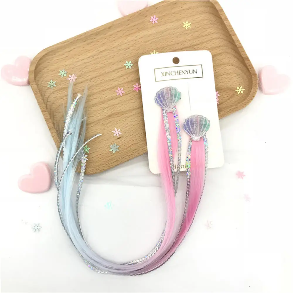 Girls-Mermaid-Wigs-Hairpins-Ponytail-Kids-Rainbow-Shell-Hair-Clip-Hair-Extension-Colorful-Wig-Twist-Braider-4