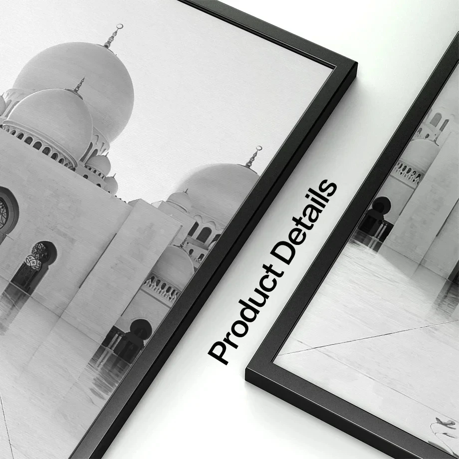 Great-Mosque-Of-Mecca-Kaaba-Scripture-Islamic-Wall-Art-Print-Black-White-Posters-Canvas-Painting-Picture-3