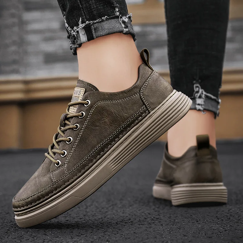 Men-Leather-Casual-Shoes-Fashion-Leather-Flat-Shoes-Sneakers-Pure-Black-Warm-Thick-Sole-Soft-Wear-3