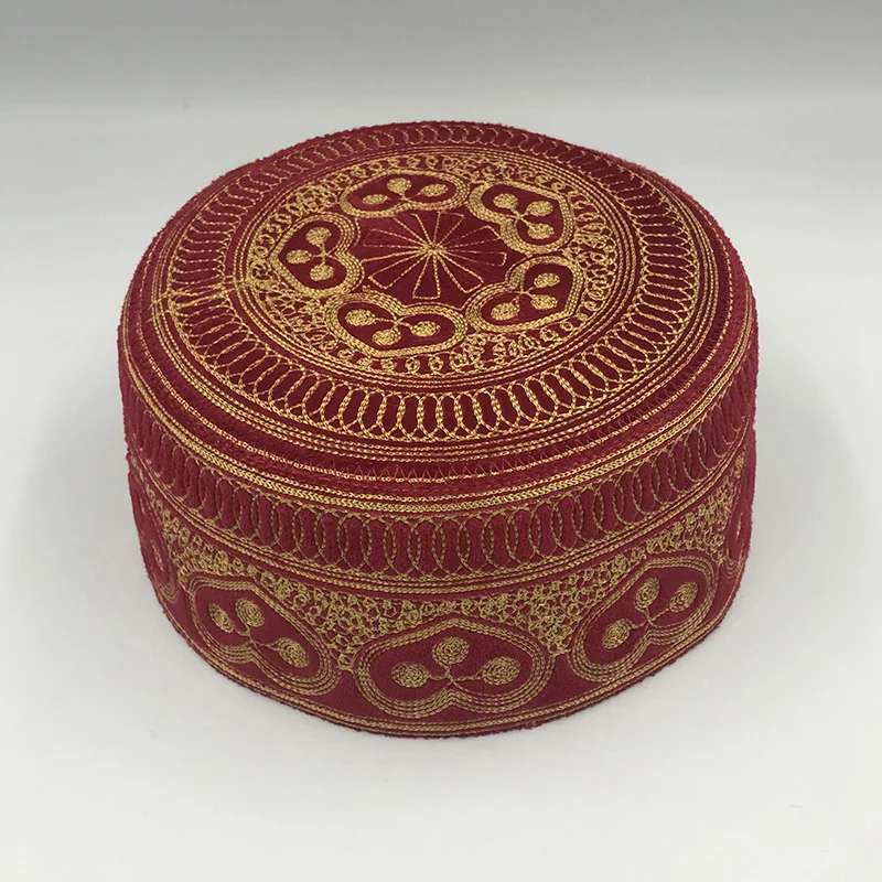 Muslim-Prayer-Hats-Cotton-Embroidery-Red-Hat-Turban-Indian-For-Men-Saudi-Arabia-Clothing-Kufi-Cap