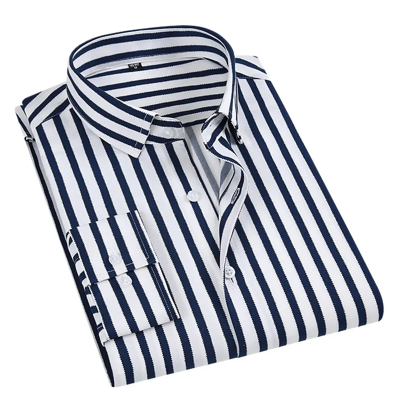 New-Good-Quality-Men-Dress-Shirt-Long-Sleeve-Striped-Business-Office-Casual-Shirt-Slim-Fit-Streetwear-1