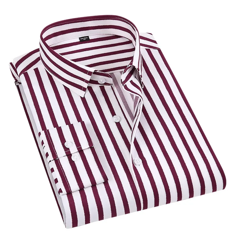 New-Good-Quality-Men-Dress-Shirt-Long-Sleeve-Striped-Business-Office-Casual-Shirt-Slim-Fit-Streetwear-3
