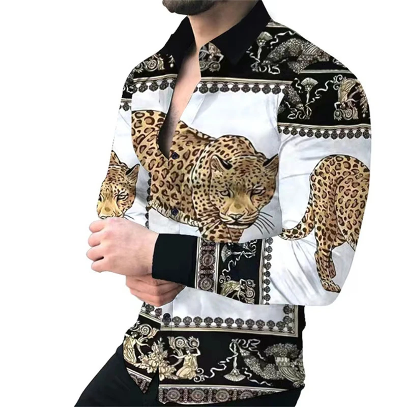 New-Retro-Men-s-Shirts-Casual-Shirts-Light-Luxury-Pattern-Printing-Long-Sleeved-Tops-Men-s-2