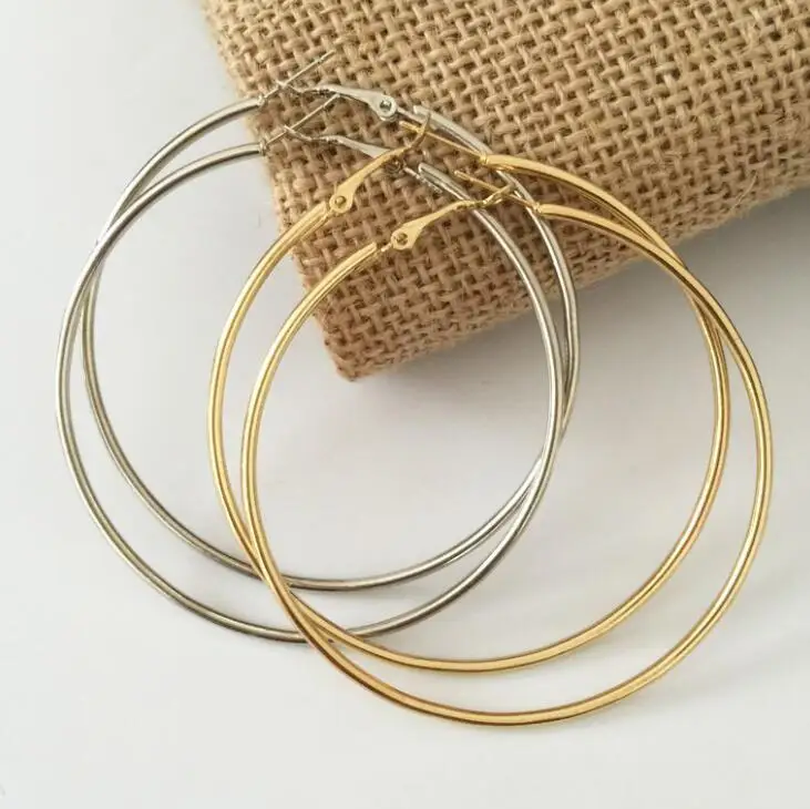 Stainless-Steel-Jewelry-Big-Hoop-Earrings-For-Women-Men-Accessories-Ear-Ring-Gold-Silver-Color-2