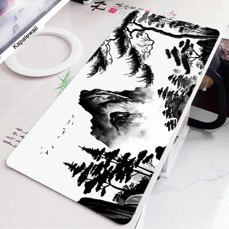 Black-And-White-Laptop-Gamer-Mousepad-Gaming-Mouse-Pad-Ink-And-Wash-Large-Rug-Locking-Edge-2