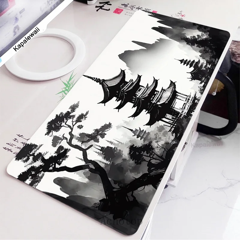 Black-And-White-Laptop-Gamer-Mousepad-Gaming-Mouse-Pad-Ink-And-Wash-Large-Rug-Locking-Edge-3